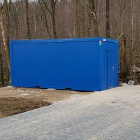 Container blau aufgestellt